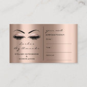 Appointkaart Makeup Artist Blush Roos Lash VIP Afsprakenkaartje (Voorkant)