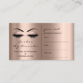 Appointkaart Makeup Artist Blush Roos Lash VIP Afsprakenkaartje