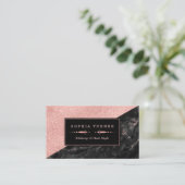 Appointkaart Roos Gold Marble Makeup Artist Afsprakenkaartje (Staand voorkant)