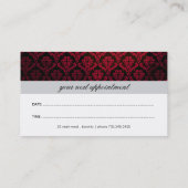 Appointkaarten voor Classy Red Damask Afsprakenkaartje (Achterkant)