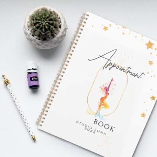 Appointment Book Beauty Yoga Spa Salon Gold Stars Planner