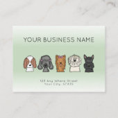 Appointment Card Cute Dog Breeds Light Green Afsprakenkaartje (Achterkant)