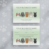 Appointment Card Cute Dog Breeds Light Green Afsprakenkaartje