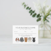 Appointment Card Cute Dog Breeds Simple White Afsprakenkaartje (Staand voorkant)