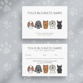 Appointment Card Cute Dog Breeds Simple White Afsprakenkaartje