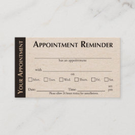 Appointment Reminder Cards - Kraft Color Contactkaartje