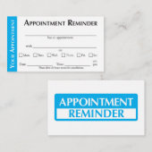 Appointment Reminder Cards - Light Blue Contactkaartje (Voorkant / Achterkant)