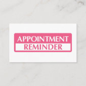 Appointment Reminder Cards - Pink Contactkaartje (Achterkant)