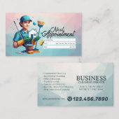 Appointment Reminder House Cleaning Housekeeping Visitekaartje (Voorkant / Achterkant)