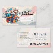 Appointment Reminder House Cleaning Housekeeping Visitekaartje (Voorkant / Achterkant)