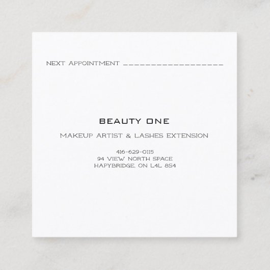 Appointpas Roos Eyelashes Logo Black White Contactkaartje (Achterkant)