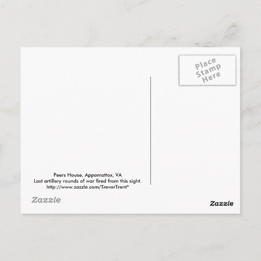 Appomattox Peers House Briefkaart (Achterkant)