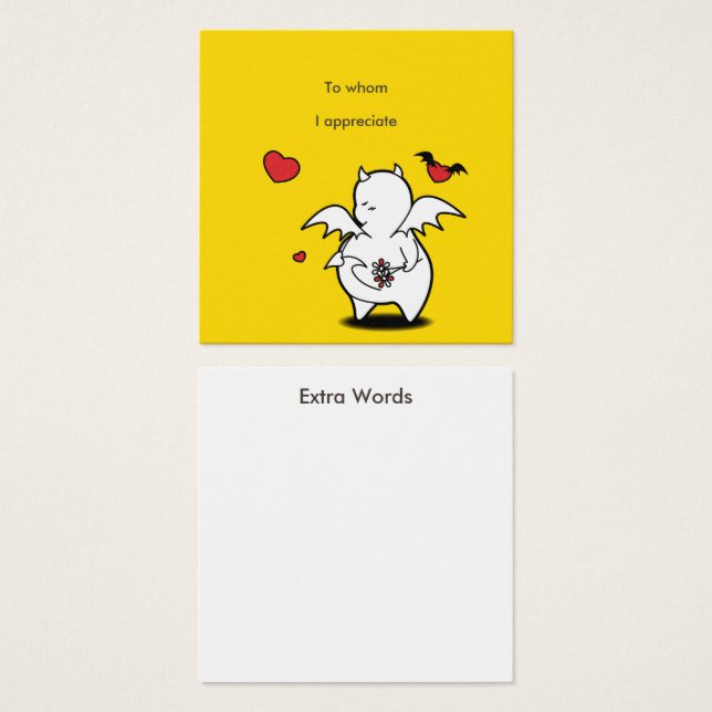 appreciatie Devil message Vierkante Visitekaartjes (Voorkant /achterkant)