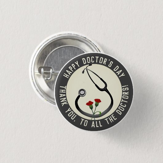 Appreciation Doctor's Day Stethoscoop Ronde Button 3,2 Cm (Voorkant /achterkant)