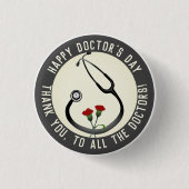 Appreciation Doctor's Day Stethoscoop Ronde Button 3,2 Cm (Voorkant)