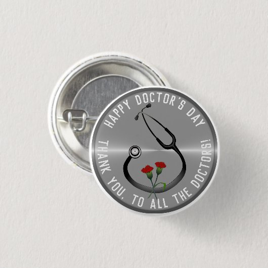 Appreciation Doctor's Day Stethoscoop Ronde Button 3,2 Cm (Voorkant /achterkant)