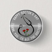 Appreciation Doctor's Day Stethoscoop Ronde Button 3,2 Cm (Voorkant)