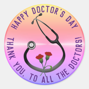 Appreciation Doctor's Day Stethoscoop Ronde Sticker