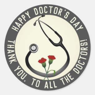 Appreciation Doctor's Day Stethoscoop Ronde Sticker