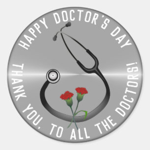 Appreciation Doctor's Day Stethoscoop Ronde Sticker