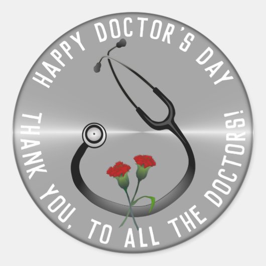Appreciation Doctor's Day Stethoscoop Ronde Sticker (Voorkant)