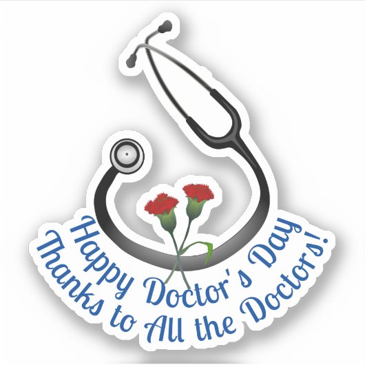 Appreciation Doctor's Day Stethoscoop Sticker (Voorkant)