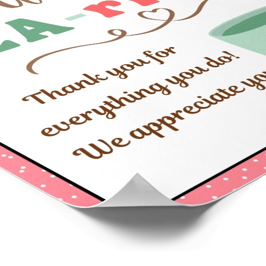 Appreciation Week Sign, Personeel Appreciation Sig Poster (Hoek)