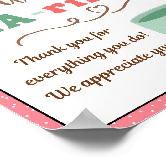 Appreciation Week Sign, Personeel Appreciation Sig Poster (Hoek)