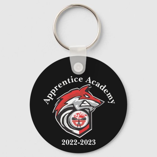 Apprentice Academy Red Wolf, gepersonaliseerde ron Sleutelhanger (Voorkant)