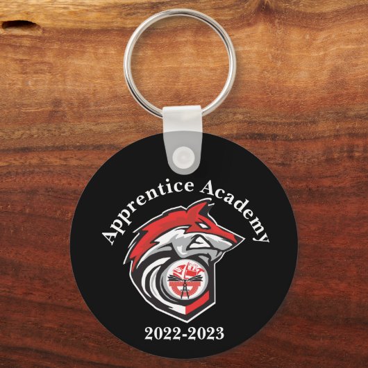 Apprentice Academy Red Wolf, gepersonaliseerde ron Sleutelhanger (Voorkant)