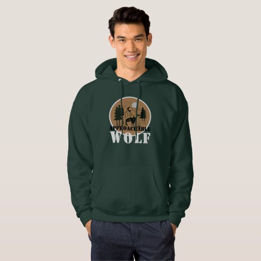 Approachable Wolf ( Green ) Hoodie (Voorkant volledig)