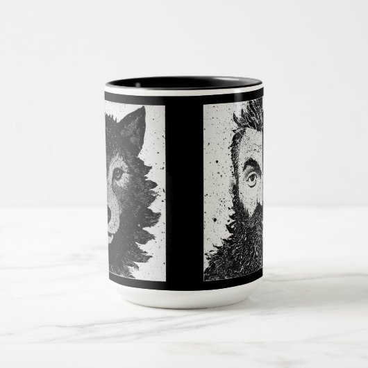 Approachable Wolf : Half Wolf Mug Mok (Midden)