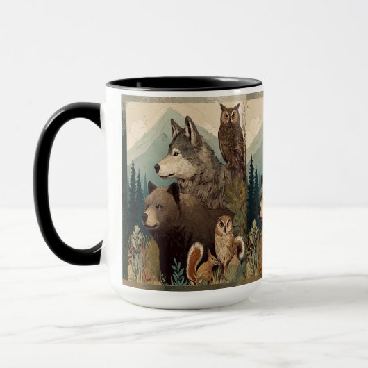 Approachable Wolf : Wilderness Mug Mok (Links)