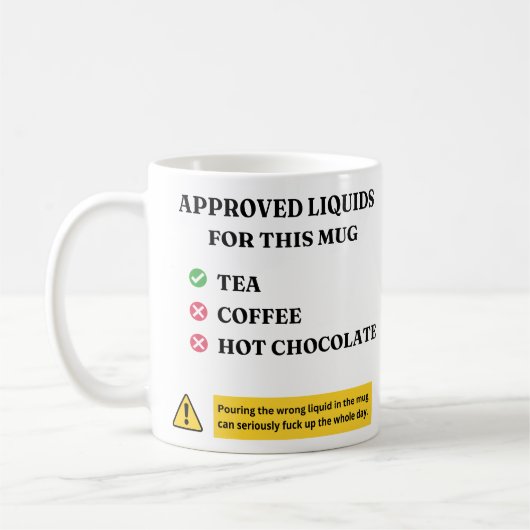 Approved Liquids Only Funny Tea Lover Quote Design Koffiemok (Links)