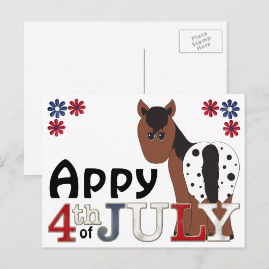 Appy 4th of July Appaloosa Horse Post Kaart (Voorkant / Achterkant)
