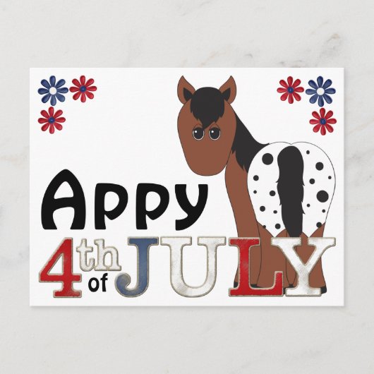 Appy 4th of July Appaloosa Horse Post Kaart (Voorkant)