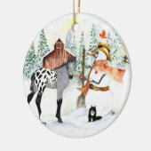 Appy colt en Snowman Keramisch Ornament (Links)