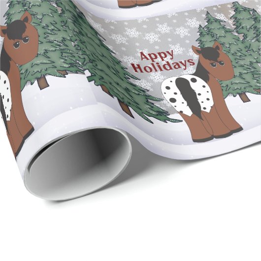 Appy Feestdagen Blanket Appaloosa Horse Kerstmis Cadeaupapier (Rol Hoek)