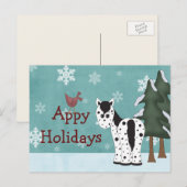 Appy Feestdagen Paard Kerstmis Groet Post Kaart (Voorkant / Achterkant)