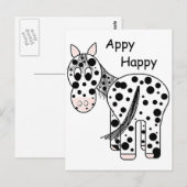 Appy Happy - Leopard Appaloosa Briefkaart (Voorkant / Achterkant)