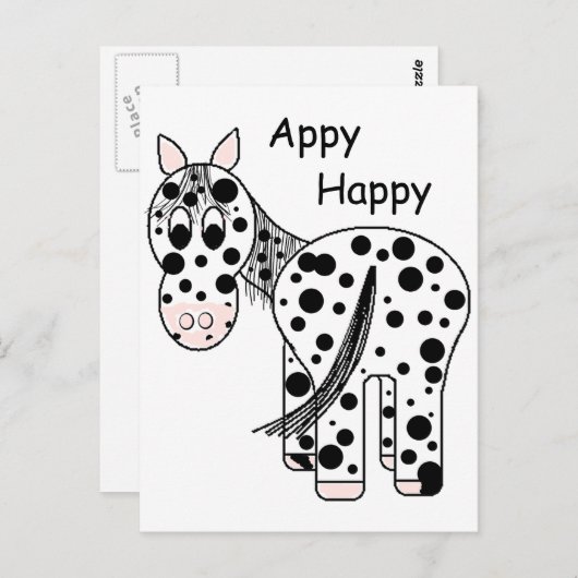Appy Happy - Leopard Appaloosa Briefkaart (Voorkant / Achterkant)