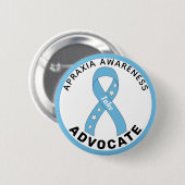 Apraxia Awareness Advocate Ribbon White Button (Voorkant /achterkant)