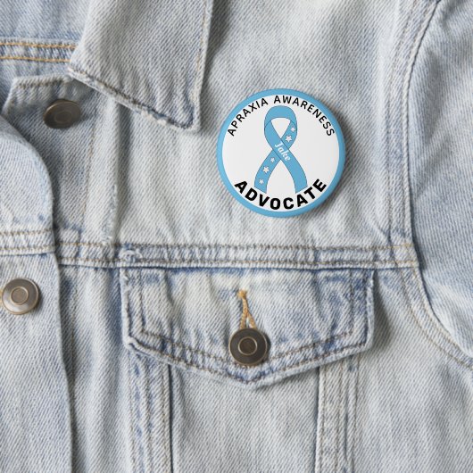 Apraxia Awareness Advocate Ribbon White Button (In situ)