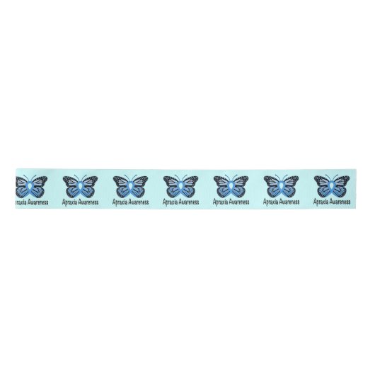 Apraxia Awareness Butterfly of Hope 3" Satijnen Lint (Voorkant)