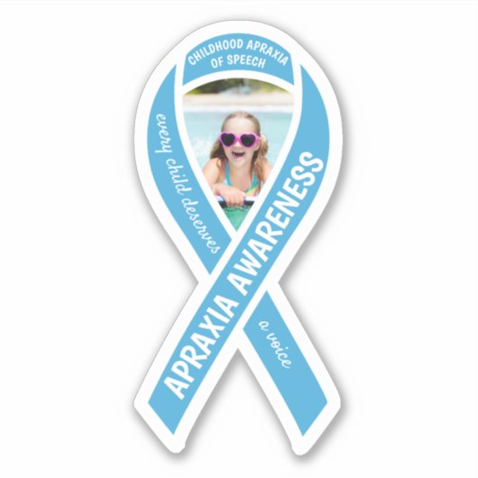Apraxia Awareness Ribbon Custom Photo Sticker (Voorkant)