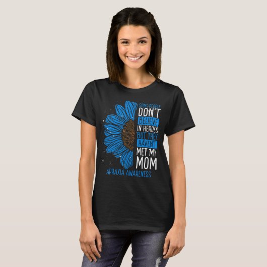 Apraxia Awareness Ribbon Mam Apraxia Warrior T-shirt (Voorkant volledig)