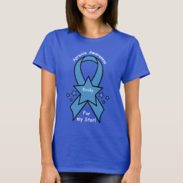 Apraxia Awareness Ribbon with Stars T-shirt