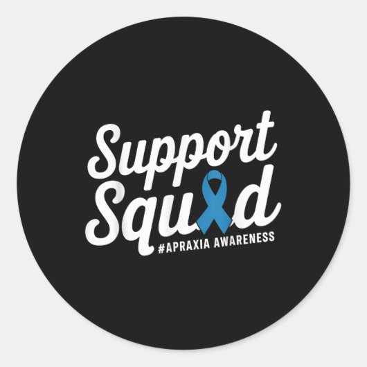 Apraxia Awareness Support Squad Ronde Sticker (Voorkant)