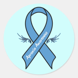 Apraxia Bewustzijnslint met vleugels Ronde Sticker