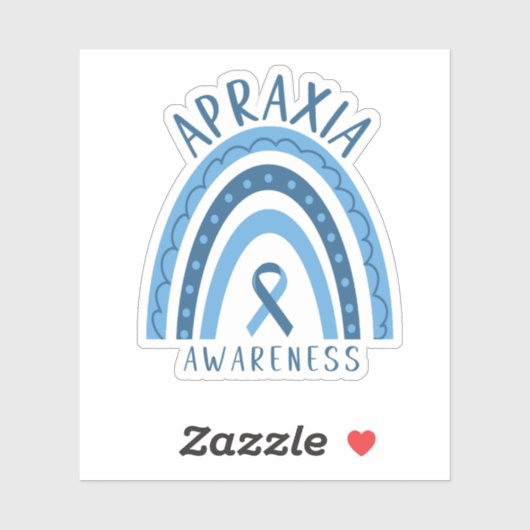 Apraxia Blue Rainbow Ribbon Awareness Sticker (Vel)